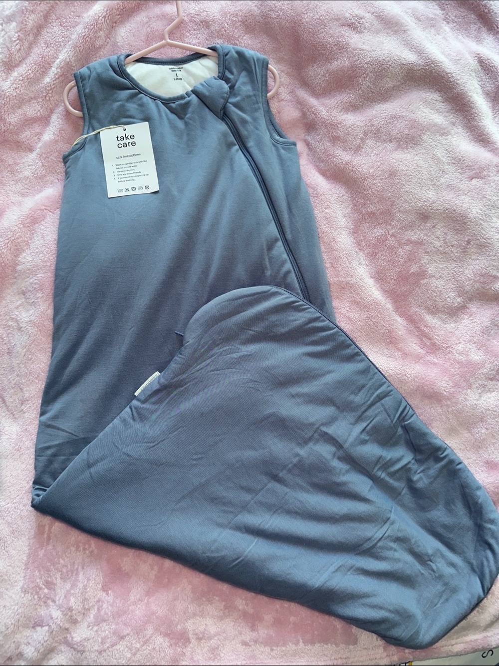 CUDDLE BABMBOO Sleeveless Sleep Sack - Slate Blue L NWT 18-36M